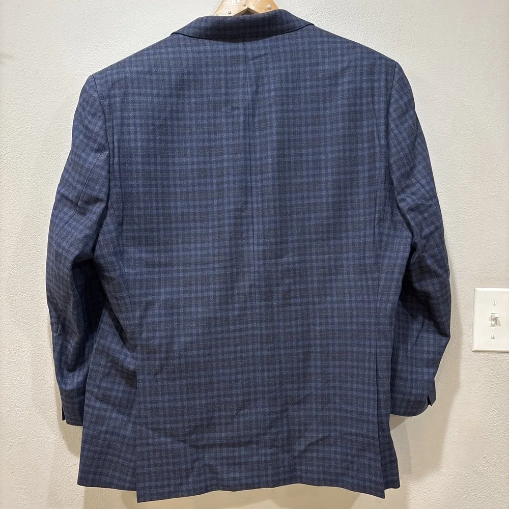 Ralph Lauren Mens Blue Wool 2-Button Single Vent Blazer Jacket 46R